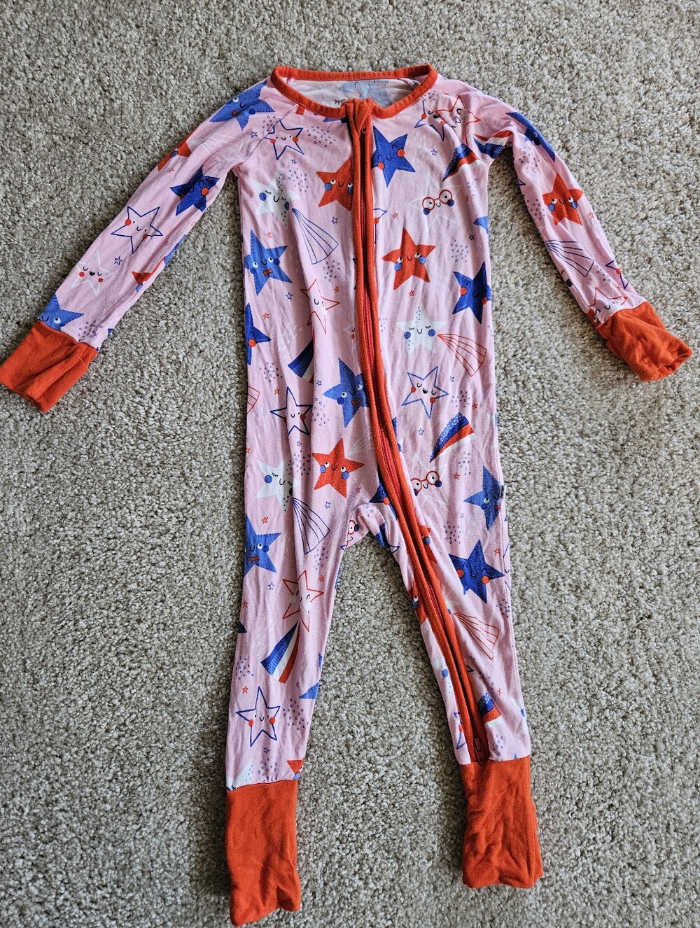 Little Sleepies Pink Stars & Stripes Zippy